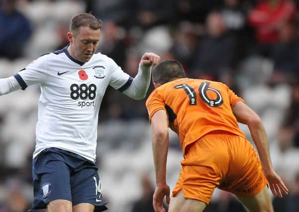 Taking on Wolverhampton Wanderers' Conor Coady at Deepdale last Saturday