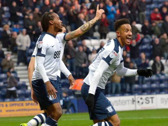 Callum Robinson celebrates netting PNE's equaliser
