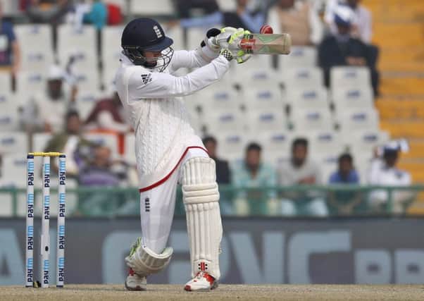 Hameed defies his injury to hit a boundary