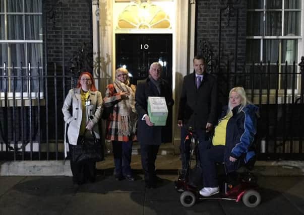 Delivered: The delegation outside Number 10