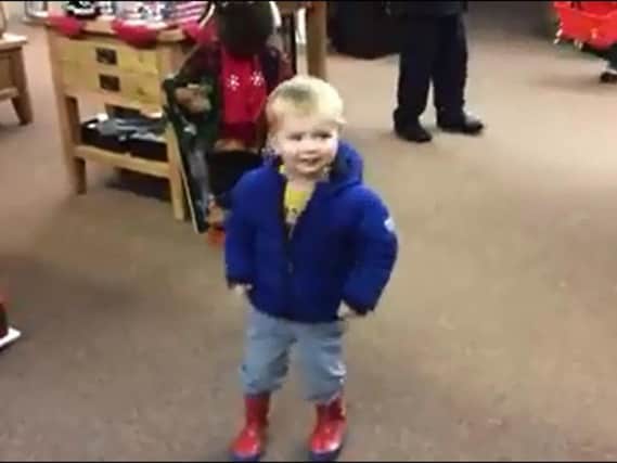 Little William delighted shoppers with his dance moves last week.