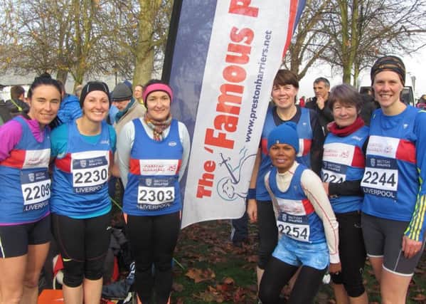 Preston Harriers' ladies team who competed at Sefton Park