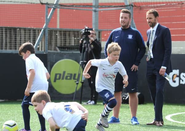 Gareth Southgate pictured in 2015 at PlayFootball in Ingol