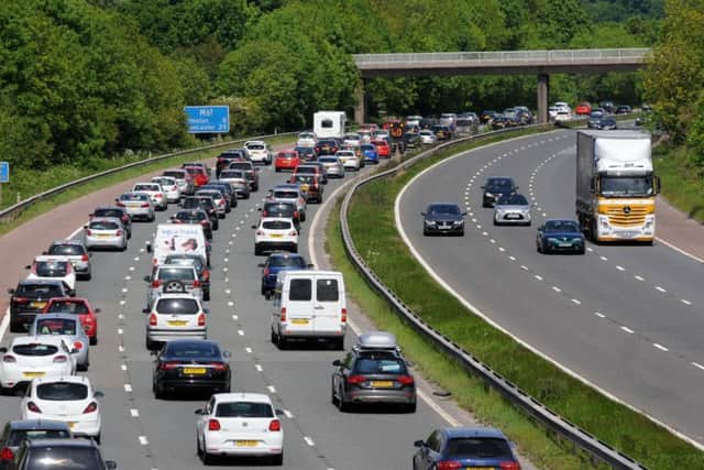 Preston-bound traffic at a virtual standstill on the M61 in Chorley