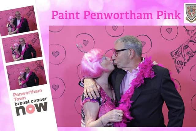 Guests dress in pink fancy dress for the Paint Penwortham Pink party