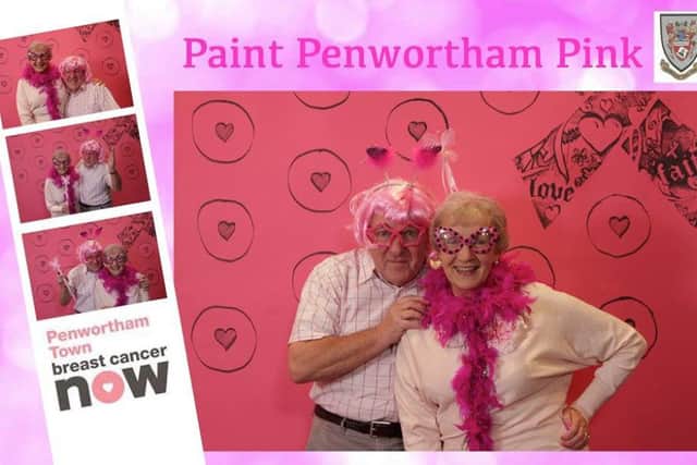 Guests dress in pink fancy dress for the Paint Penwortham Pink party