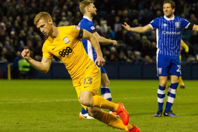 Eoin Doyle celebrates scoring at Hillsborough - a few minutes later he was sent-off