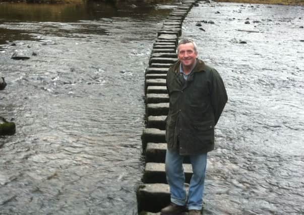 John Alpe at the stepping stones at New Laund Farm