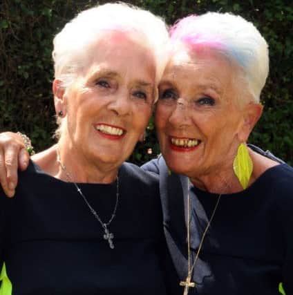 Twins, from left, Stella Kyarsgaard and Marie Townsend celebrate their 75th birthdays