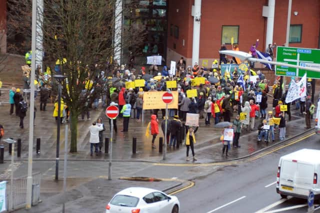 Anti-fracking demonstrators in Preston