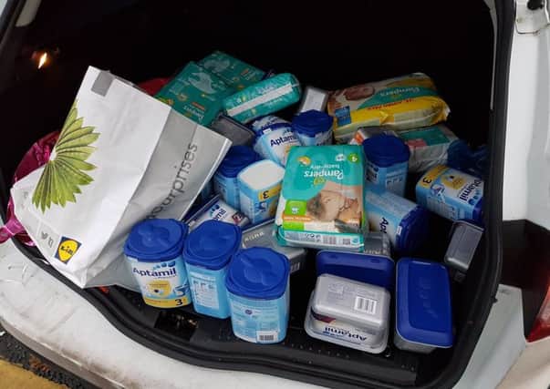 Stolen items found in the boot of a car stopped on the M6. Photo: Lancs Roads Police