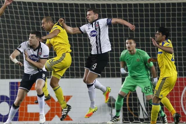 Andy Boyle (No.4) in action for Dundalk against Maccabi Tel Aviv last week