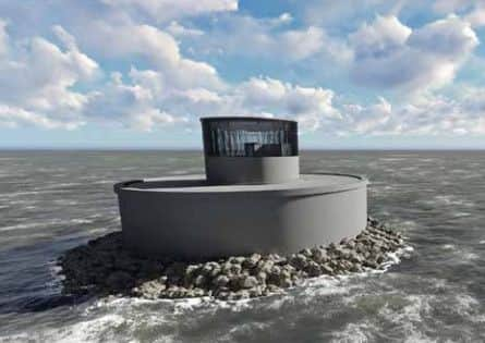 How an access and ventilation 'island' might look in Morecambe Bay if the proposed electricity tunnel is built.