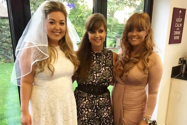 Lisa with her two daughters (L-R) the bride Rachel Catildi and Natasha