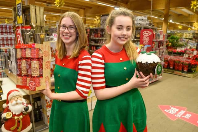 Staff at Dobbies Garden Centre, Hannah Timlin and Heather Anderson, enjoy festive fun
