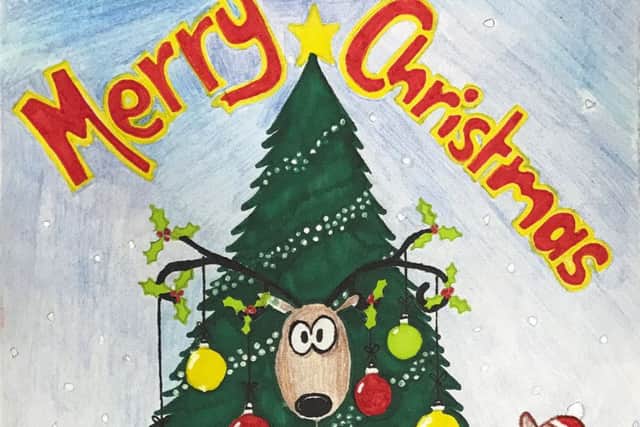 It's a winner: Card by Kristyna,14, is  one of Lancashire County Council's official Christmas cards this year.(2016)
