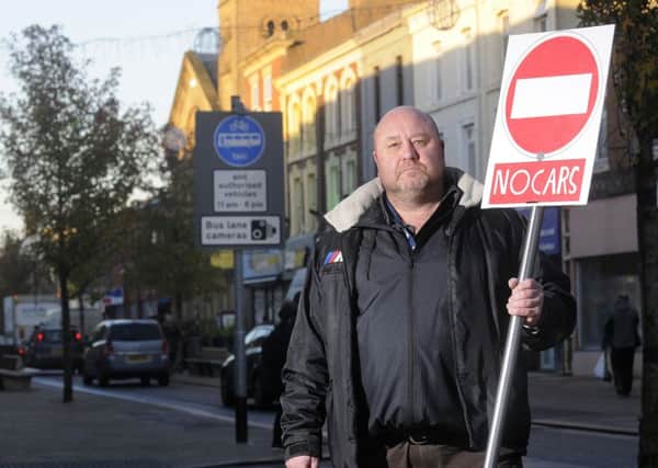 PROTESTS: Motorist Colin Nugent staged a one-man demonstration over the fines