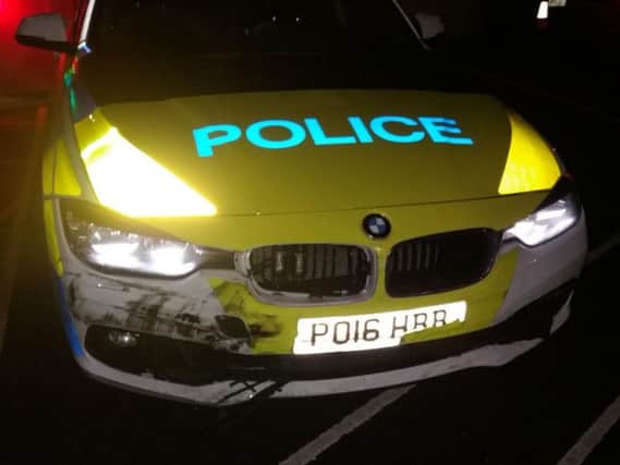 Police are appealing to trace the driver of a silver Ford Focus that rammed into a police car in Bamber Bridge. Photo: @LancsRoadPolice