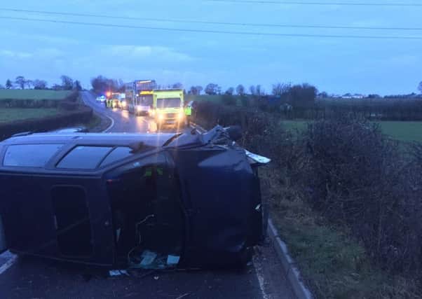 Nobody was hurt in the crash, which happened at around 7.10am, police say
