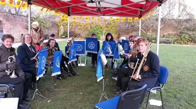 Members of Chorley Silver Band performing on Lancashire Day at Astley Hall