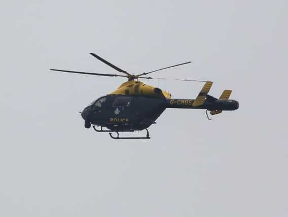 A police helicopter was called to pursue the suspect.