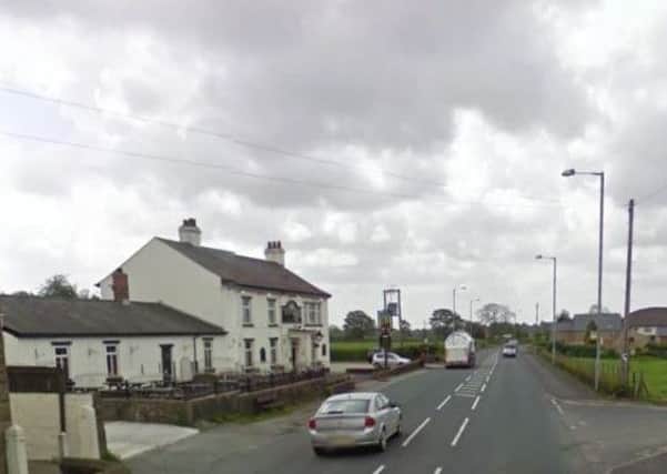 Fatal crash outside the White Bull pub in Preston Road, Alston. Image courtesy of Google.