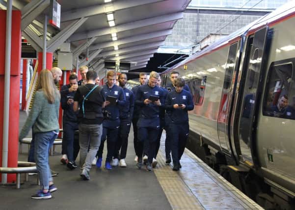 North End players are filmed for a new Virgin Trains video