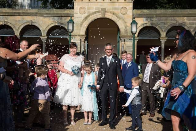Nicola and Adrian Davies at their wedding in Avenham Park.
Credit Rob Ditchfield Photography