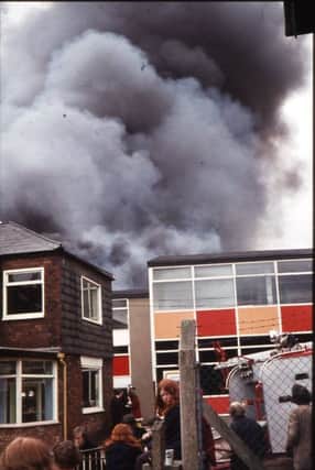 The fire at  the old Brook Mill which was used by Leyland Paints for storage - in the 1970s