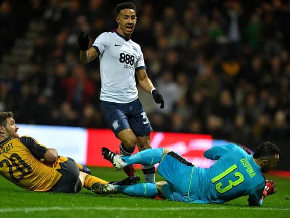 Callum Robinson puts PNE in front against Arsenal