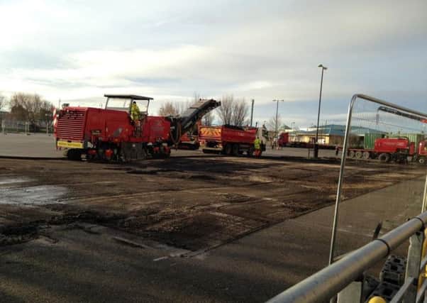 Work starts on the new trampoline centre on the Winter Gardens car park. Photo by Aronne Vettese.