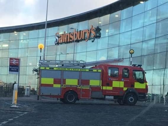 Fire services were called to make the Sainsbury's sign safe