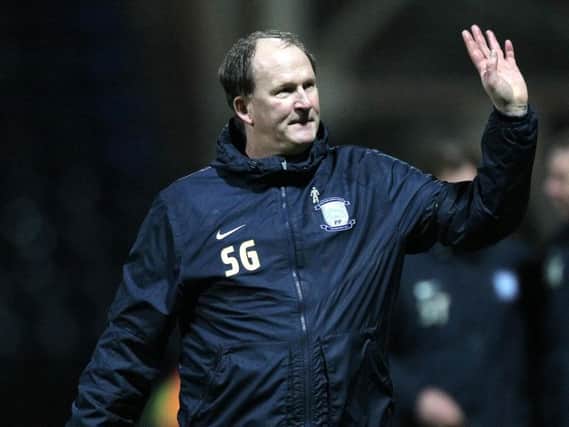 Simon Grayson waves to the Deepdale crowd after PNE's win over Brighton
