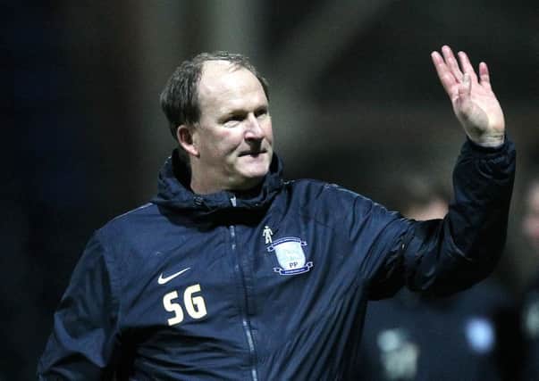 North End boss Simon Grayson salutes the fans on Saturday