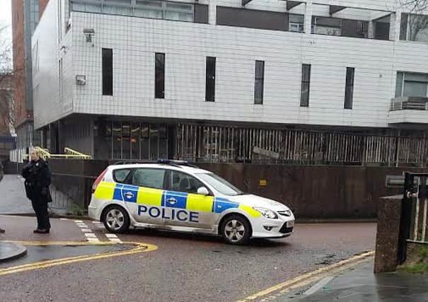 The area surrounding the bus station at Preston was closed off