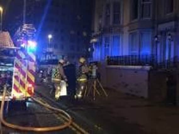 Seven pumps were called to fight the blaze