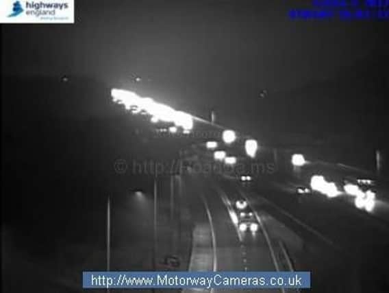 One lane has been closed on the M61 Southbound
