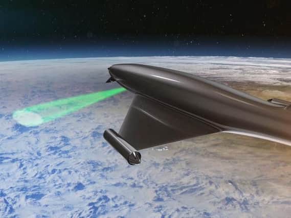 A BAE Systems artist's impression of how an aircraft could create a lens to allow a clearer view of a distant target