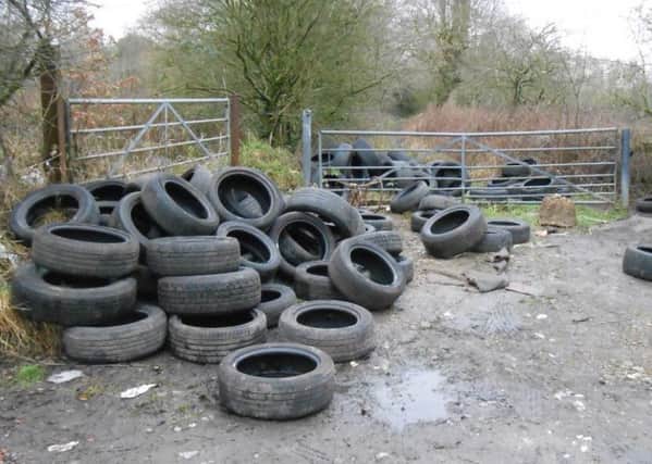 Tyres dumped at Cottam Lane