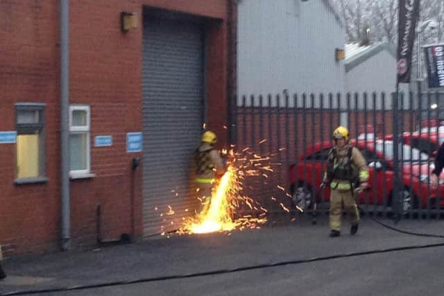 Fire services forced entry into the building