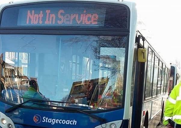 The bus had to brake suddenly on Owen Road.
