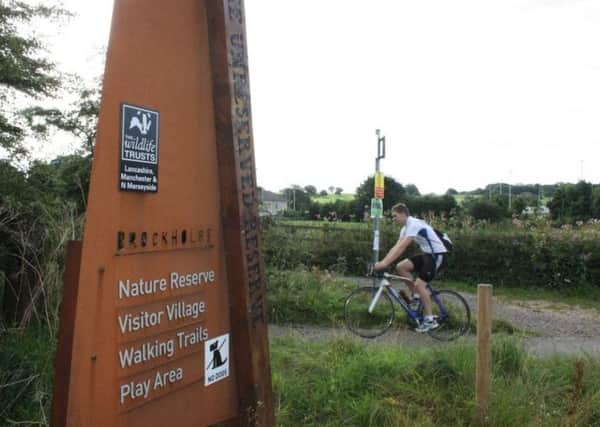 Cycling at Brockholes as part of Helping Nature and Health campaign from the Wildlife Trust