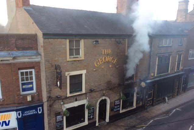 The George pub in Chorley is on fire