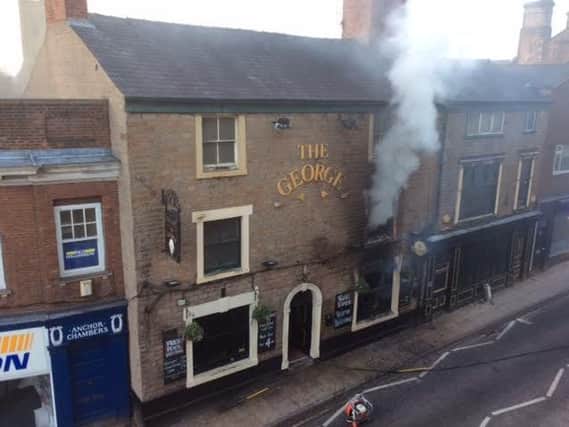 The George pub in Chorley is on fire