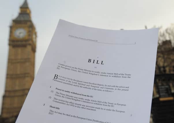 A copy of the Parliamentary bill intended to trigger Article 50 and Brexit.