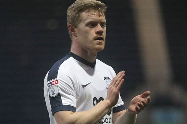 Daryl Horgan claps the fans after PNE's draw with Ipswich