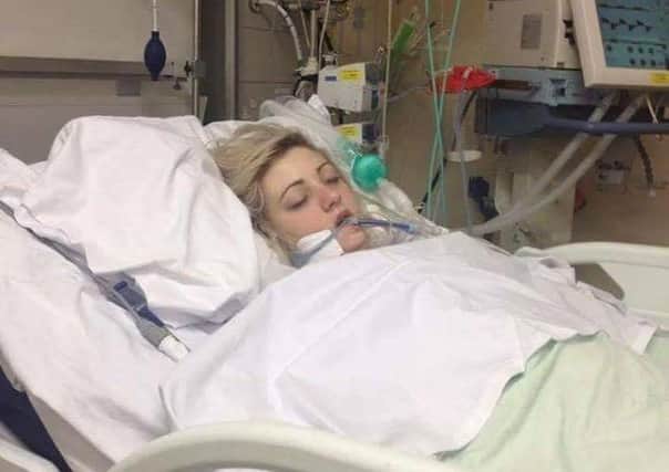 Sharon was in a coma for two days after taking legal highs.