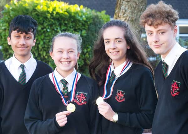 The Year 10 Holy Cross students who finished runners up in the STEM Super hero competition
