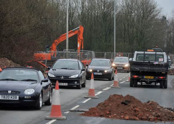 Photo Neil Cross
Roadworks with traffic lights on Eastway, Preston, are causing misery to commuters