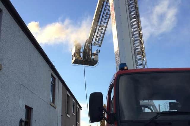 used anAerial Ladder Platform to gain access to the flue at roof level, say fire services.